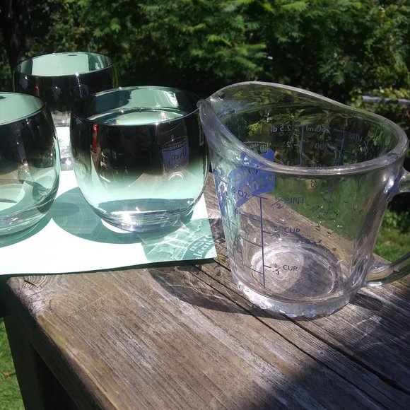 Mid century modern silver fade rolly polly glasses Four glasses set A - Picture 12 of 16